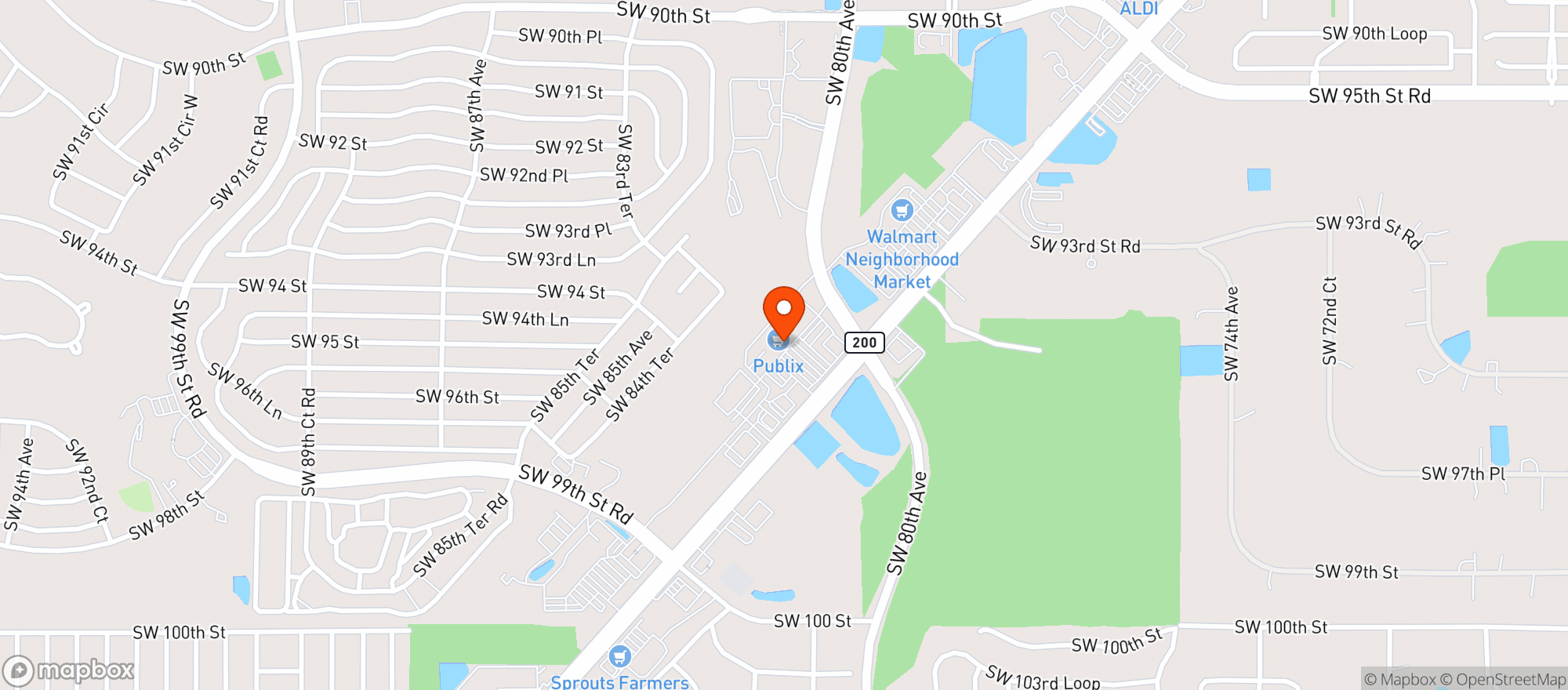 Map showing Publix Super Market #1201