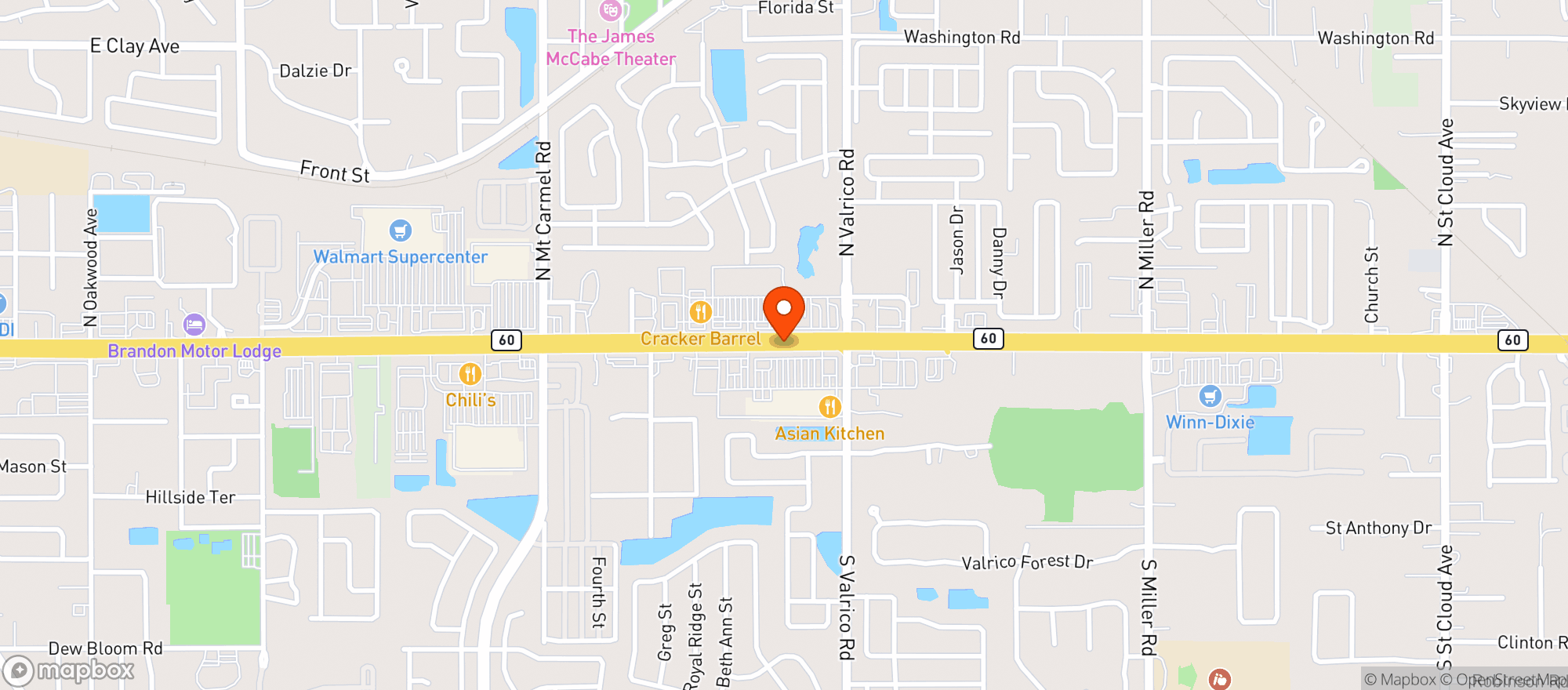 Map showing Publix Super Market