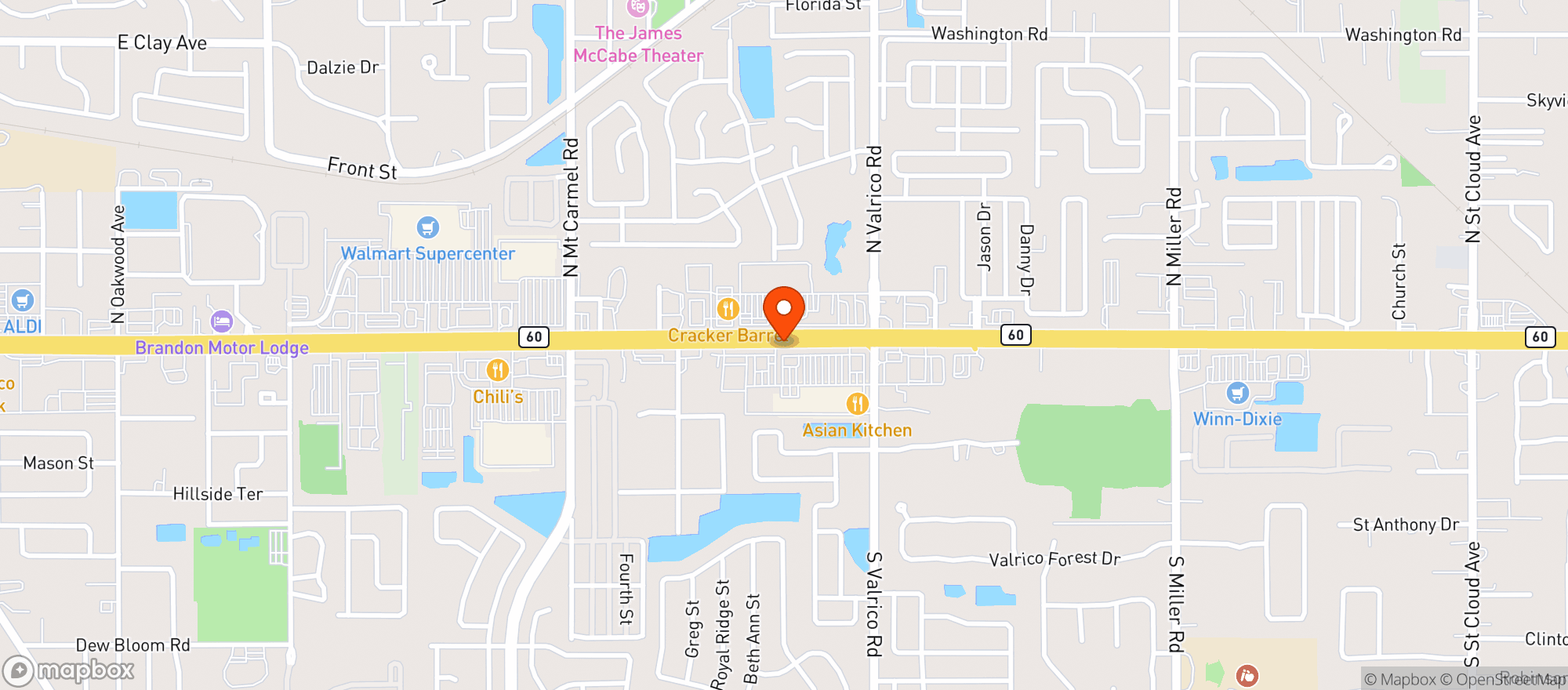 Map showing Applebees Neighborhood Grill & Bar