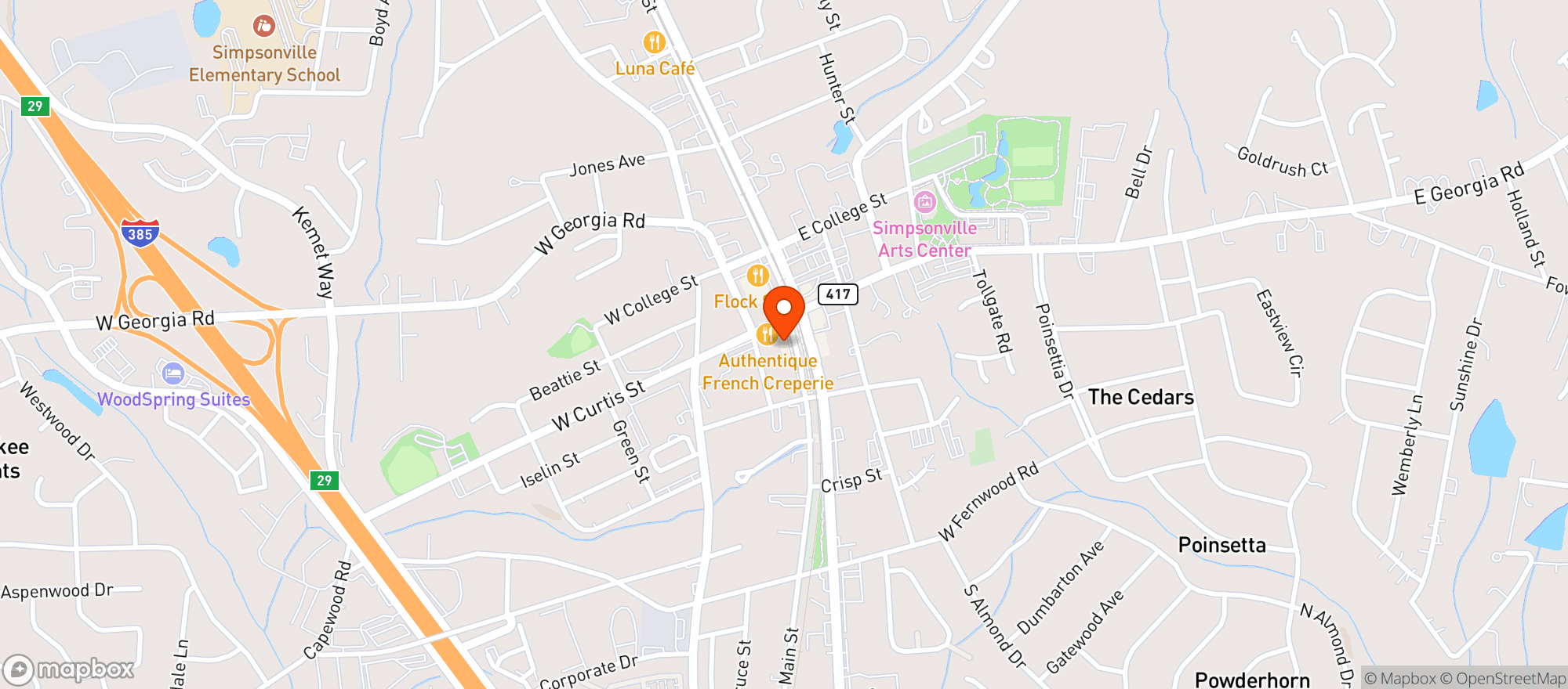 Map showing Clocktower Taproom
