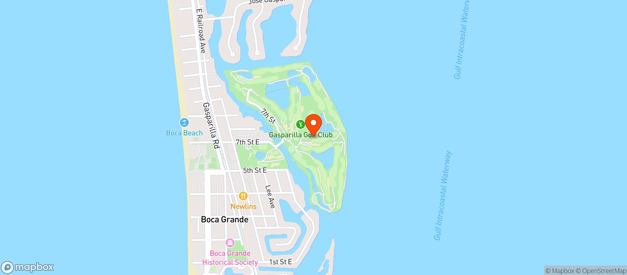 Map showing GASPARILLA INN- Boca grande