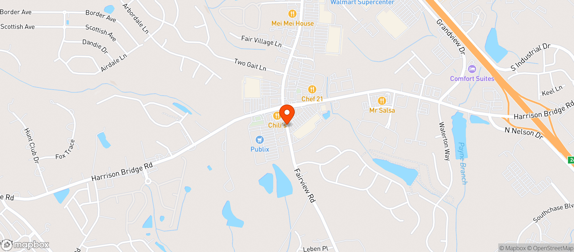Map showing Publix Super Market