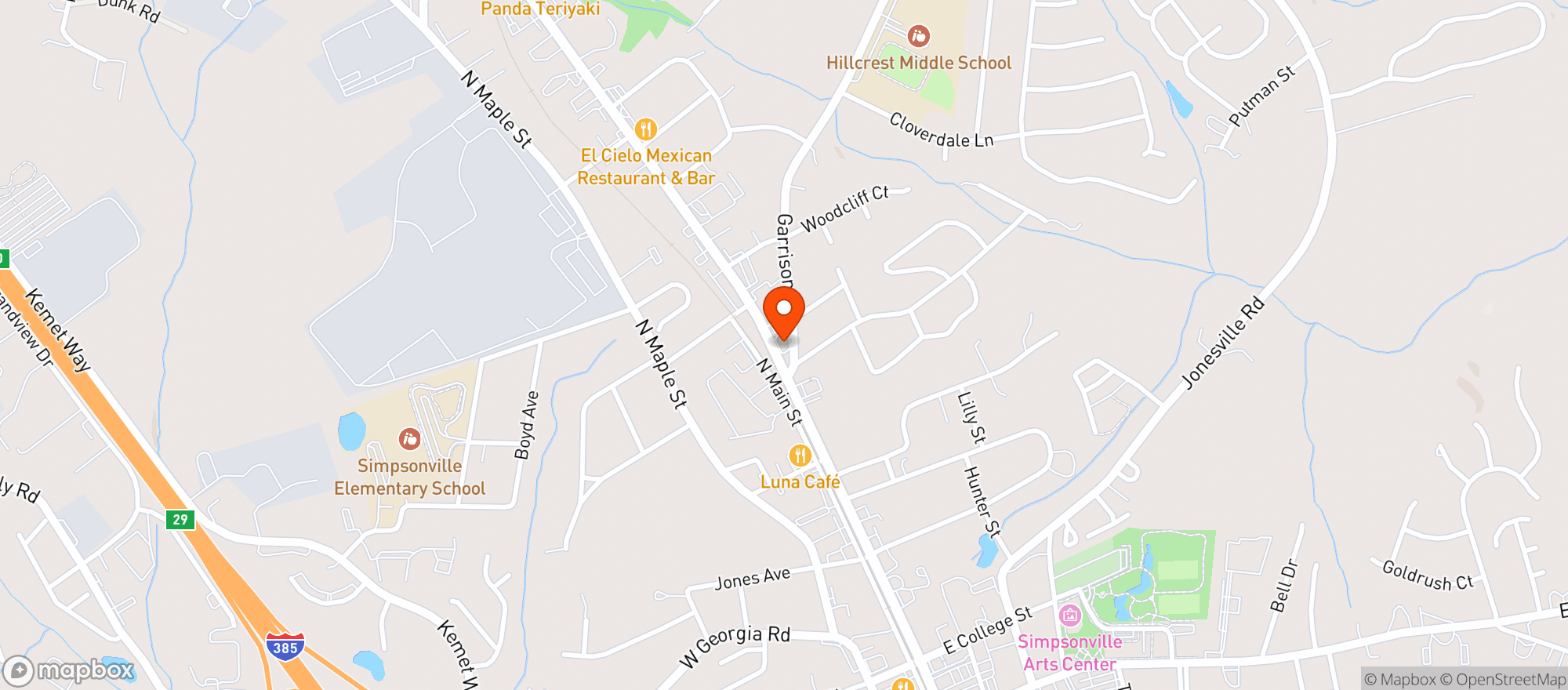 Map showing CORNER MART #017350 (GVL)