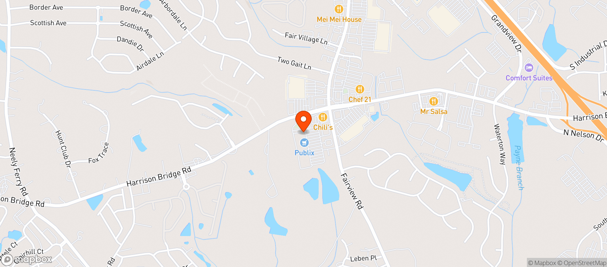 Map showing Tipsy Taco - Simpsonville (gvl)