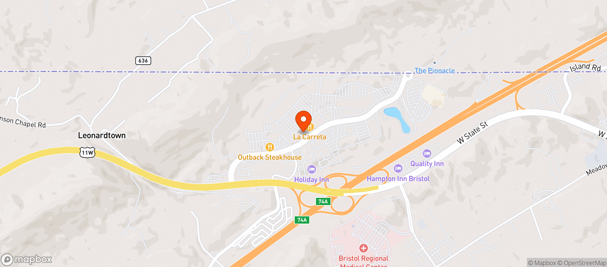 Map showing Gnc