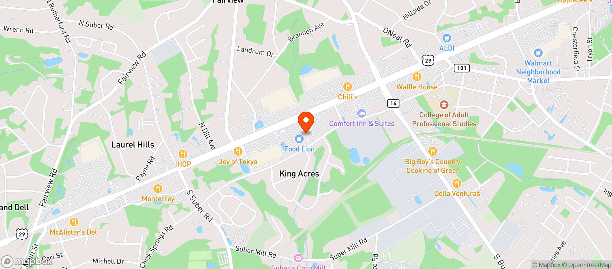 Map showing Gnc - 6615 - Dill Creek Commons S.C