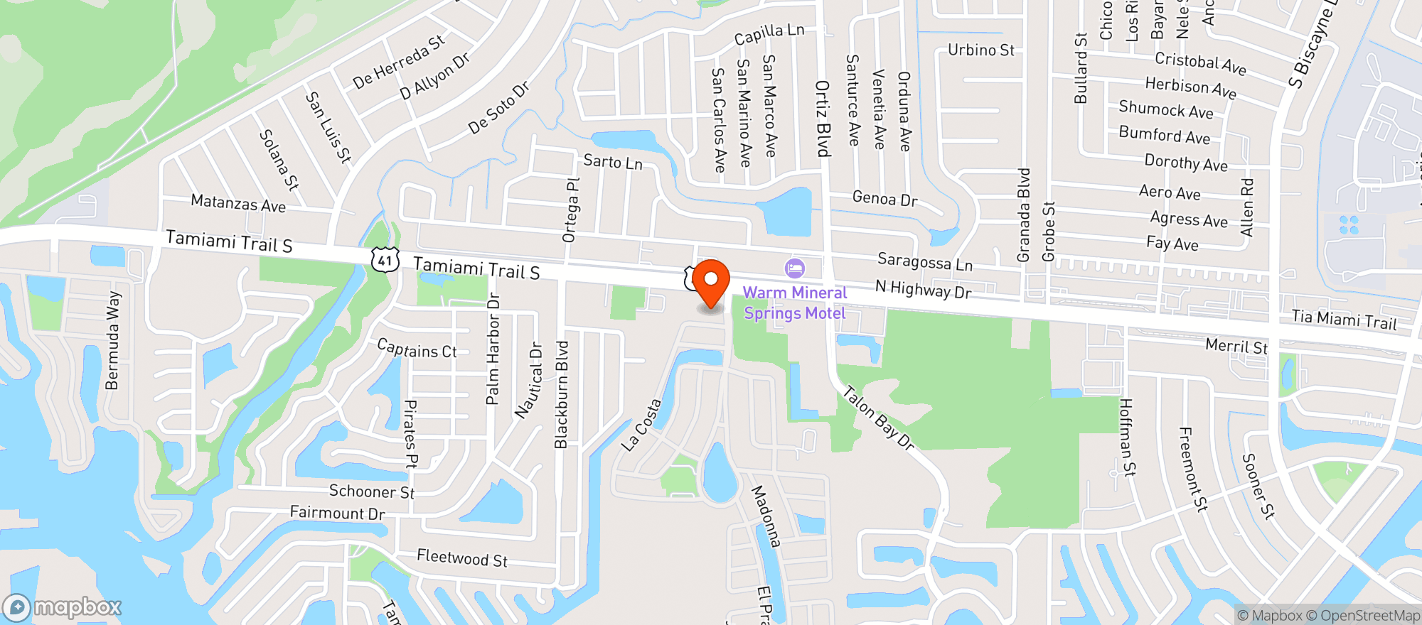 Map showing La Casa Mobile Home Park