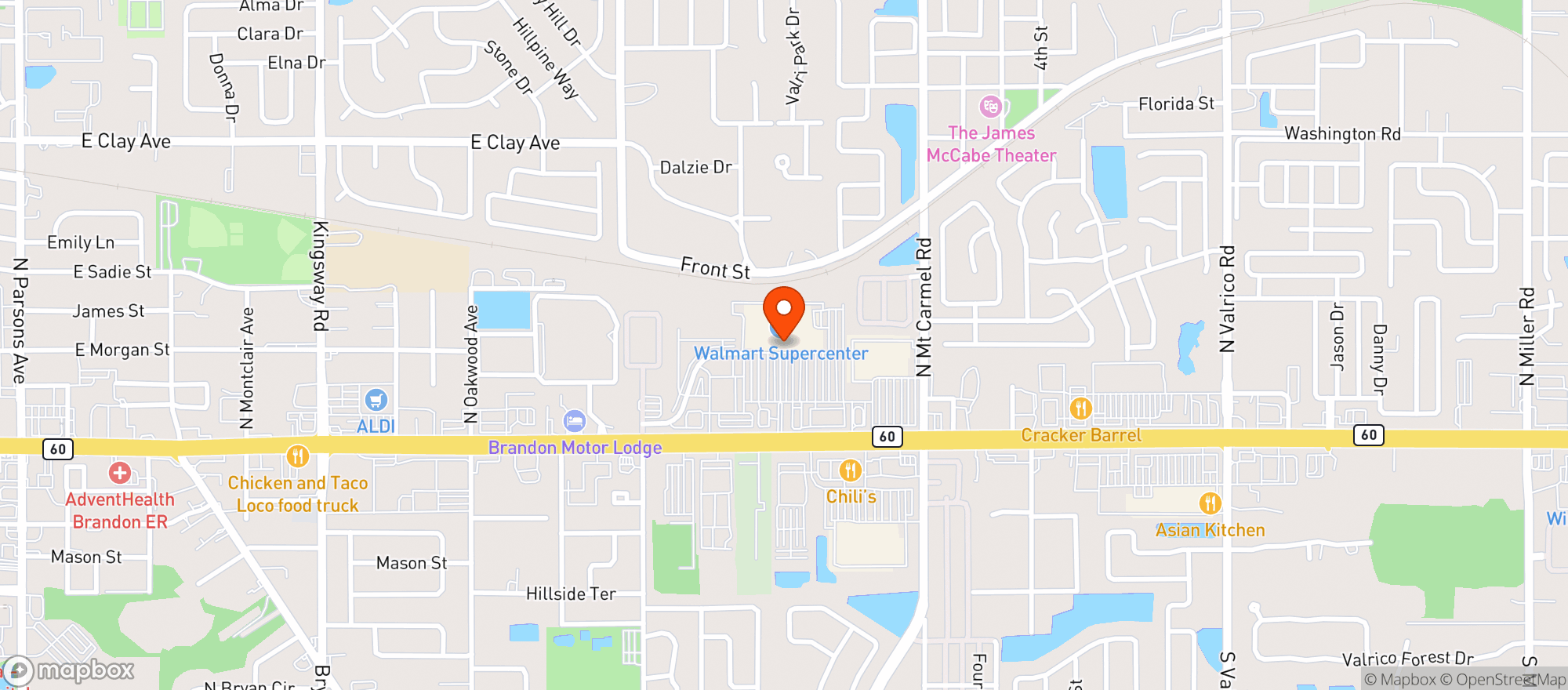 Map showing Walmart Supercenter Liquor Store