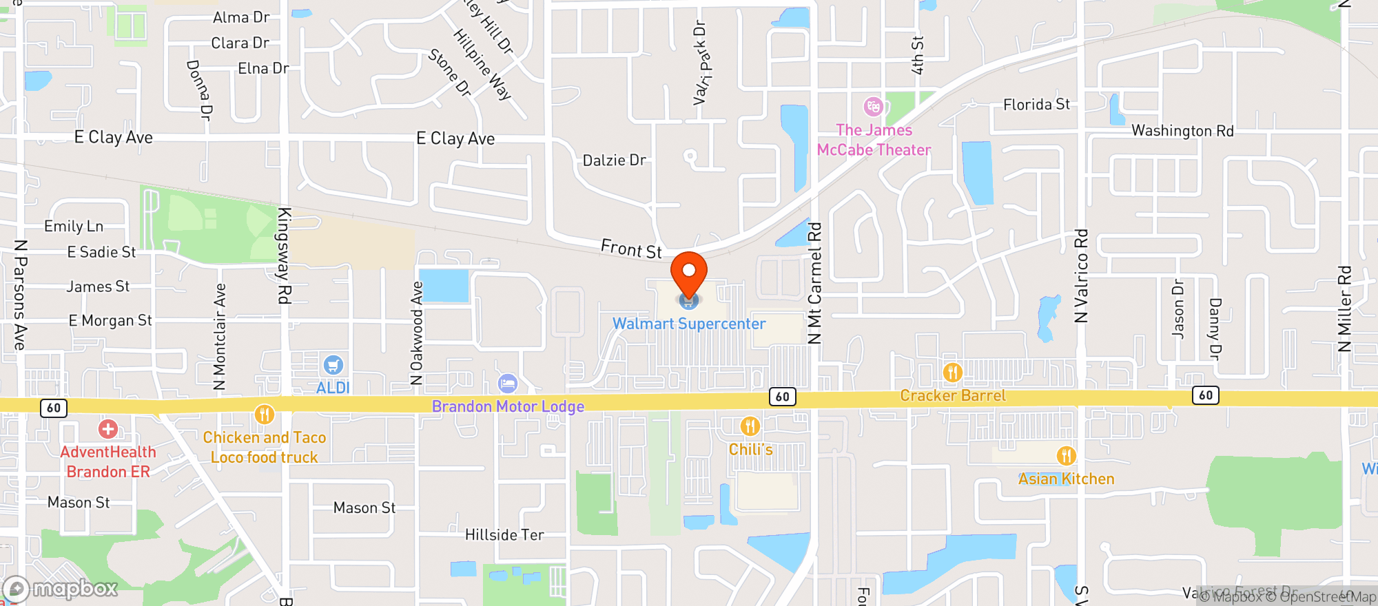 Map showing Walmart Wine & Spirits