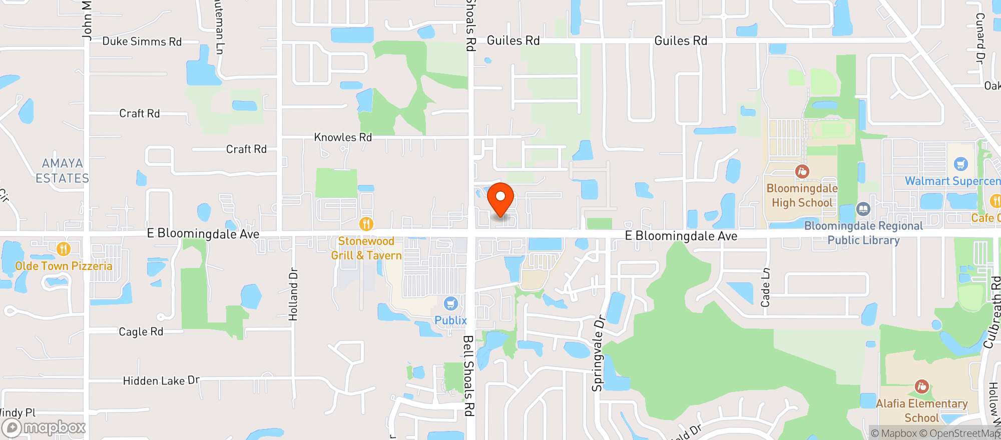 Map showing Gasparilla Pizzeria & Growlers