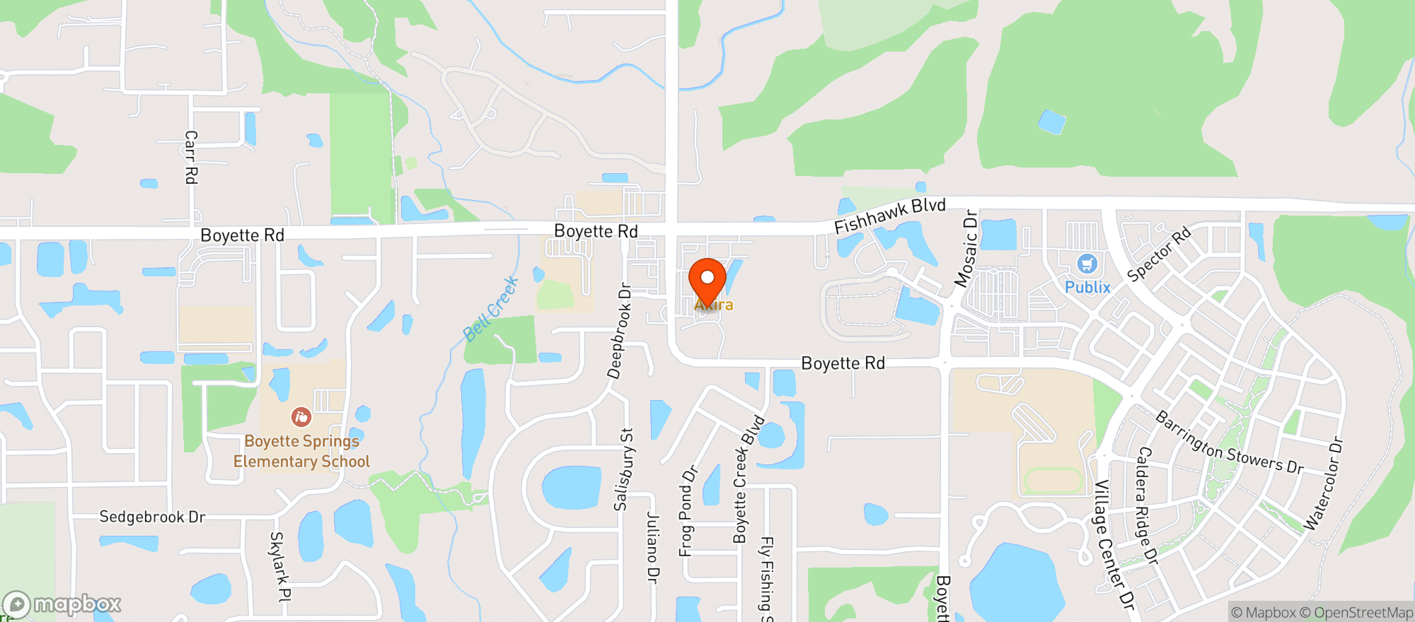 Map showing Akira Hibachi & Sushi Bar