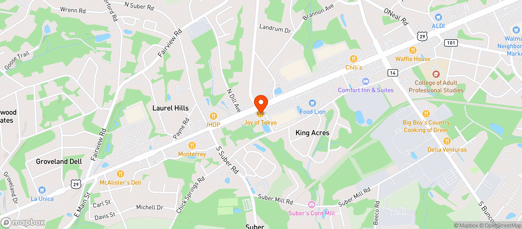 Map showing South Carolina Gun Company (gvl)