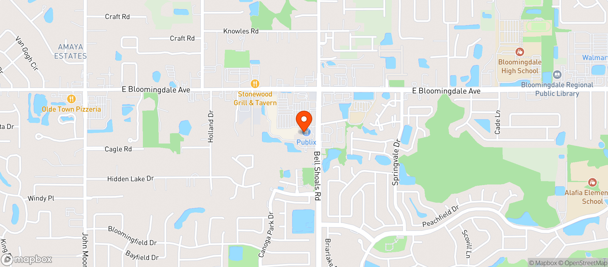 Map showing Publix Super Market