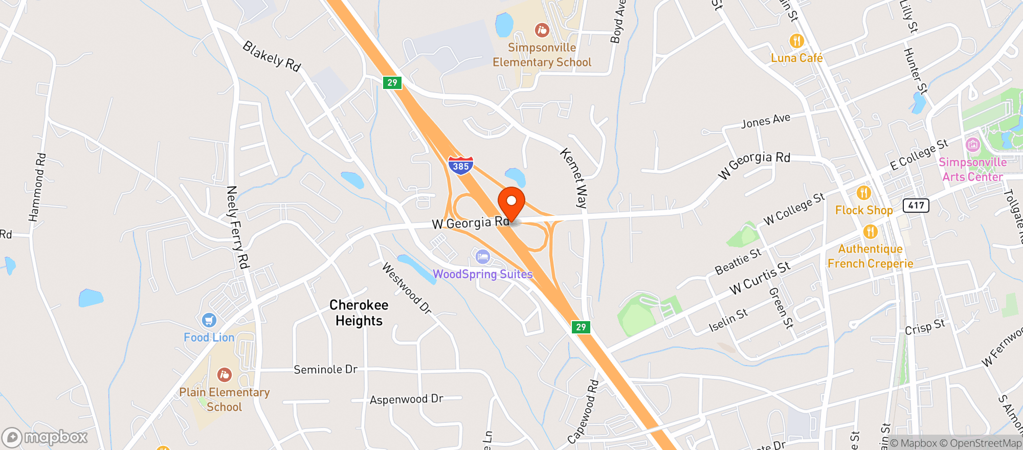 Map showing Upstate Armory Group