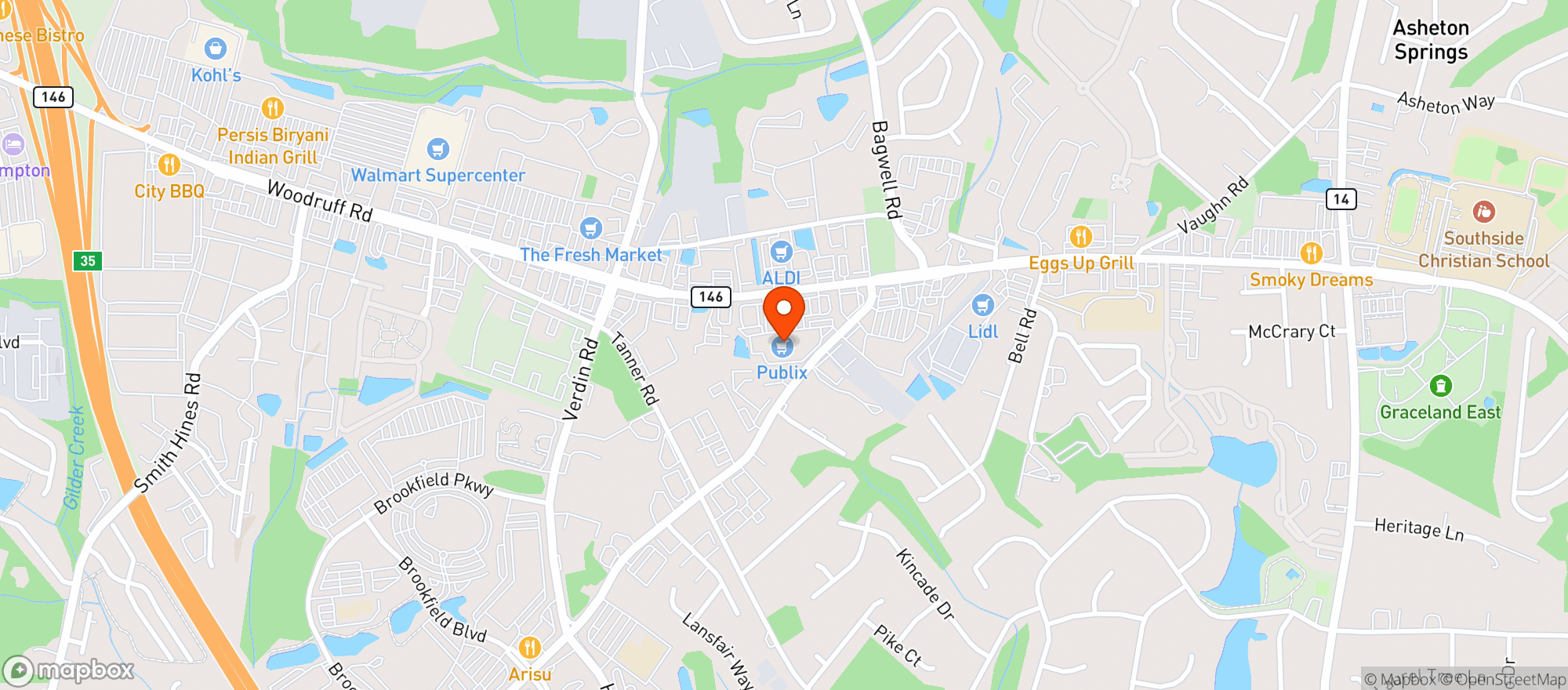 Map showing Publix