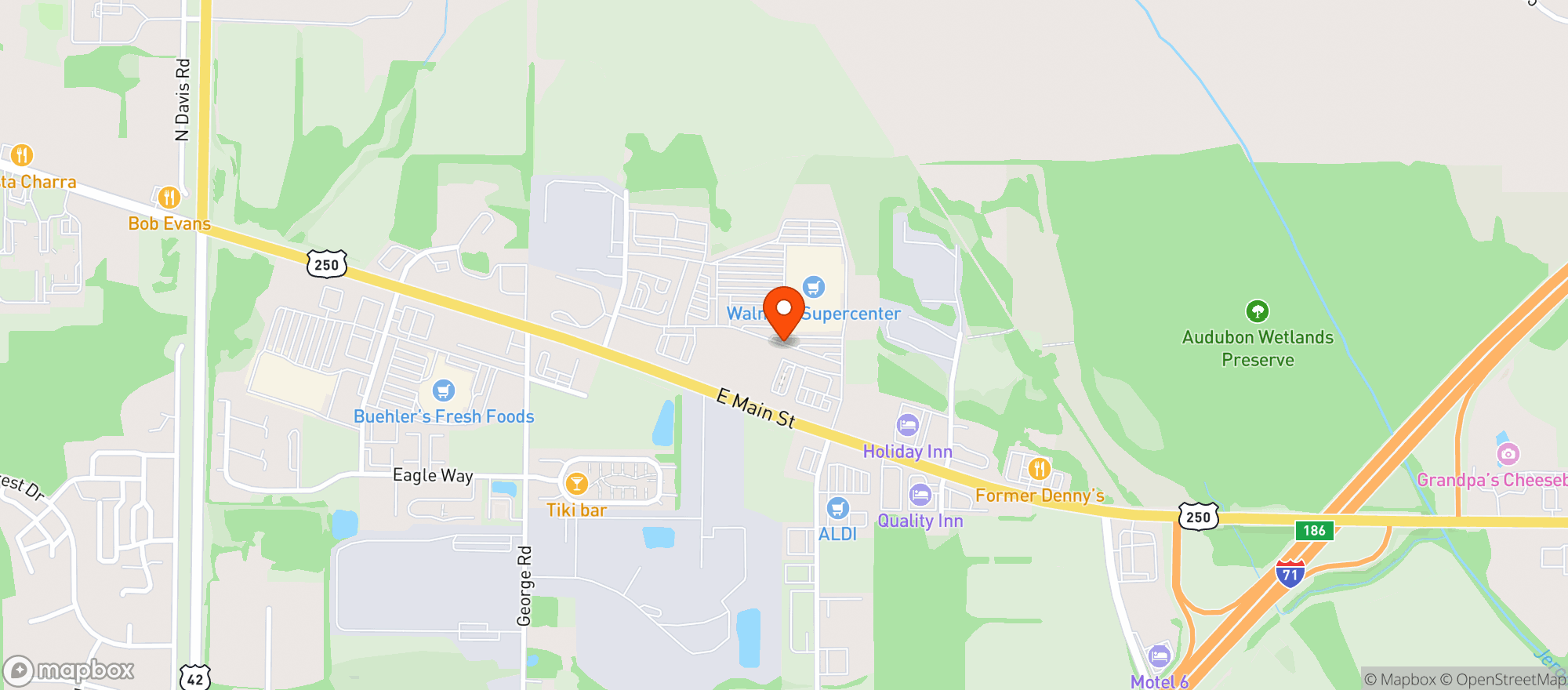 Map showing WALMART SUPERCENTER
