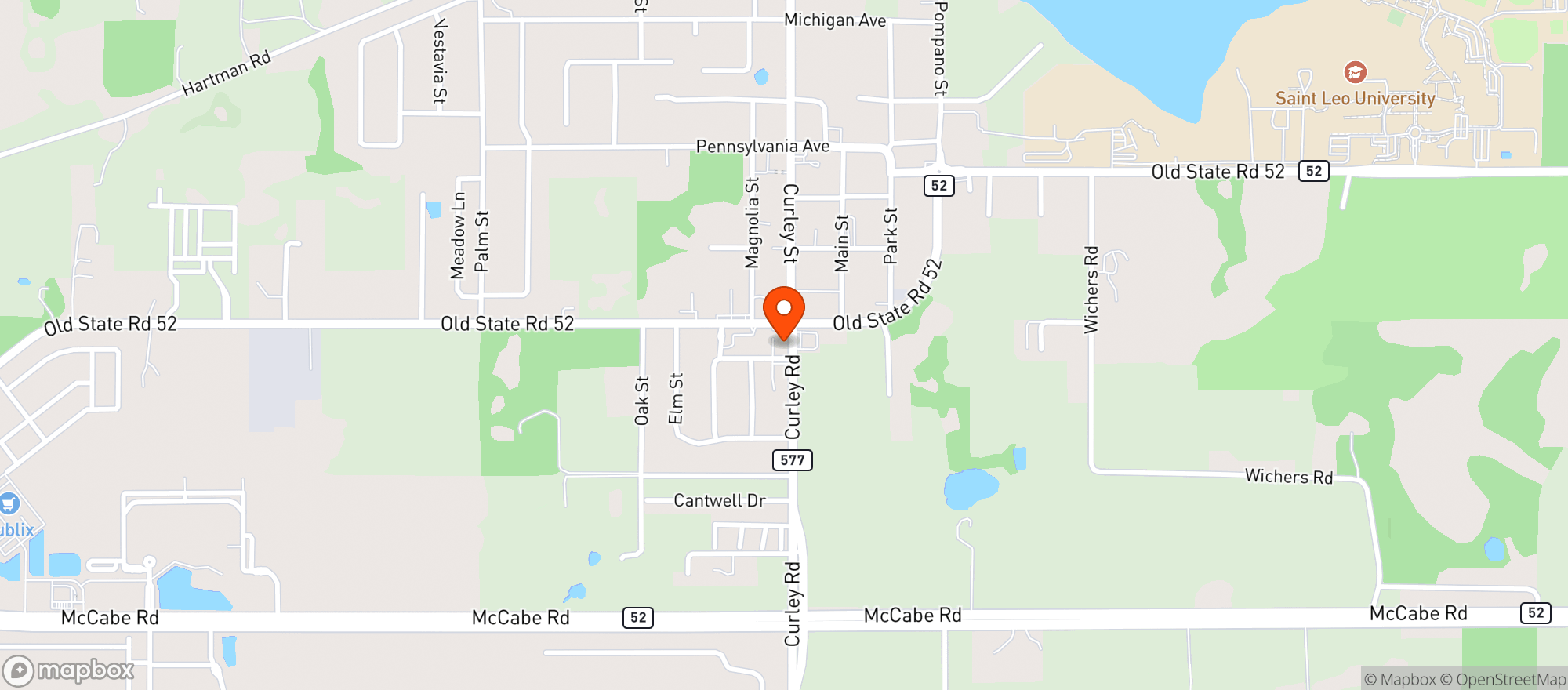 Map showing (B) Al S Famous Pizza