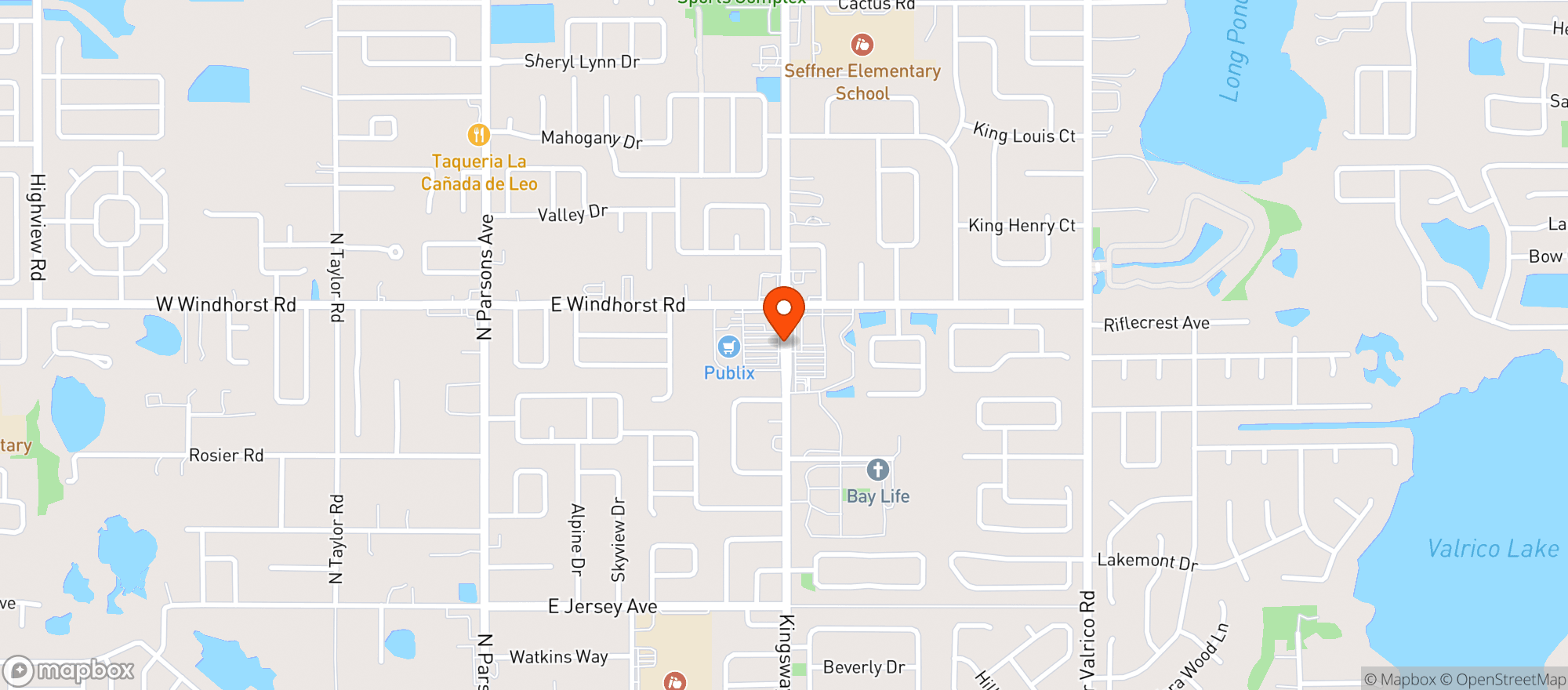 Map showing Publix Super Market