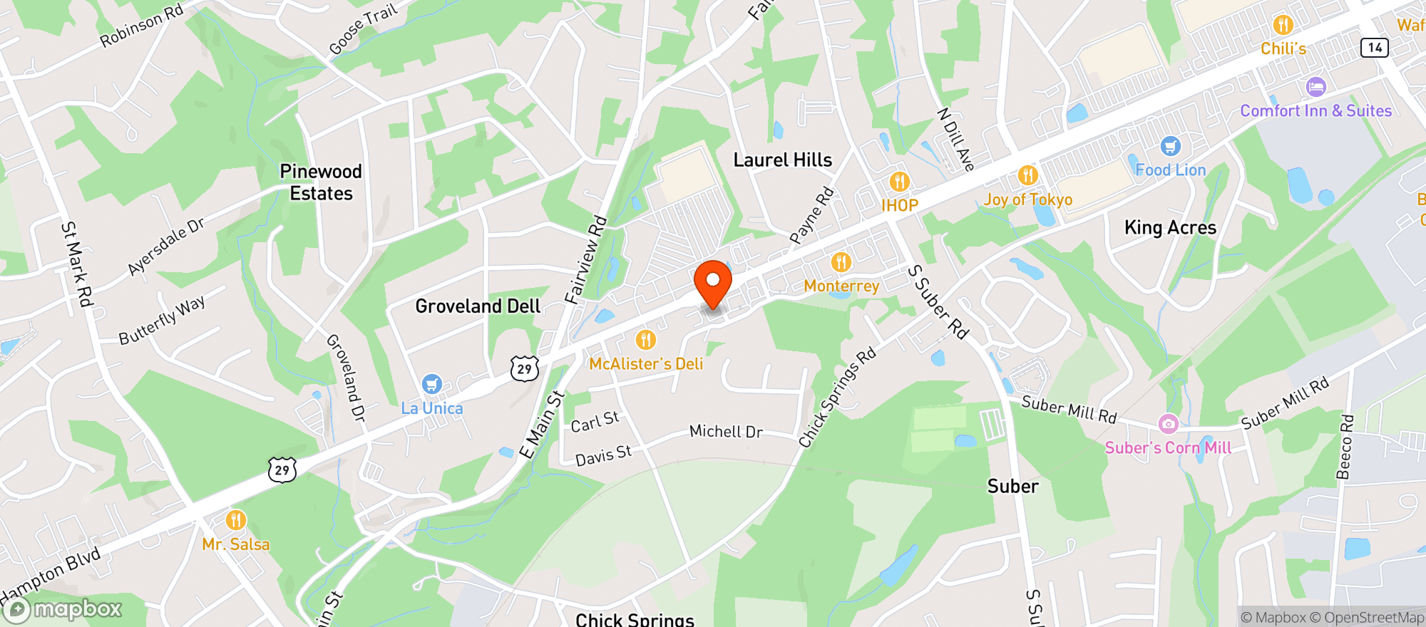 Map showing Vitamin Shoppe - Greer