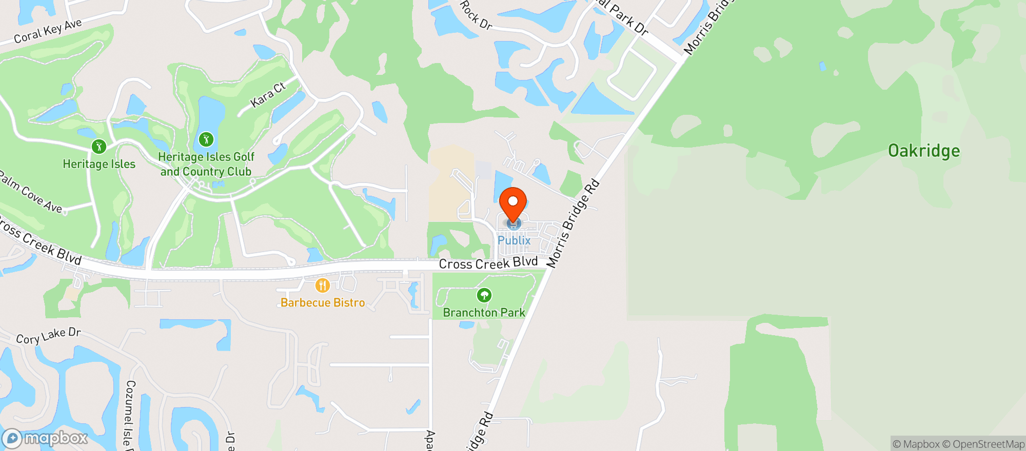 Map showing Publix
