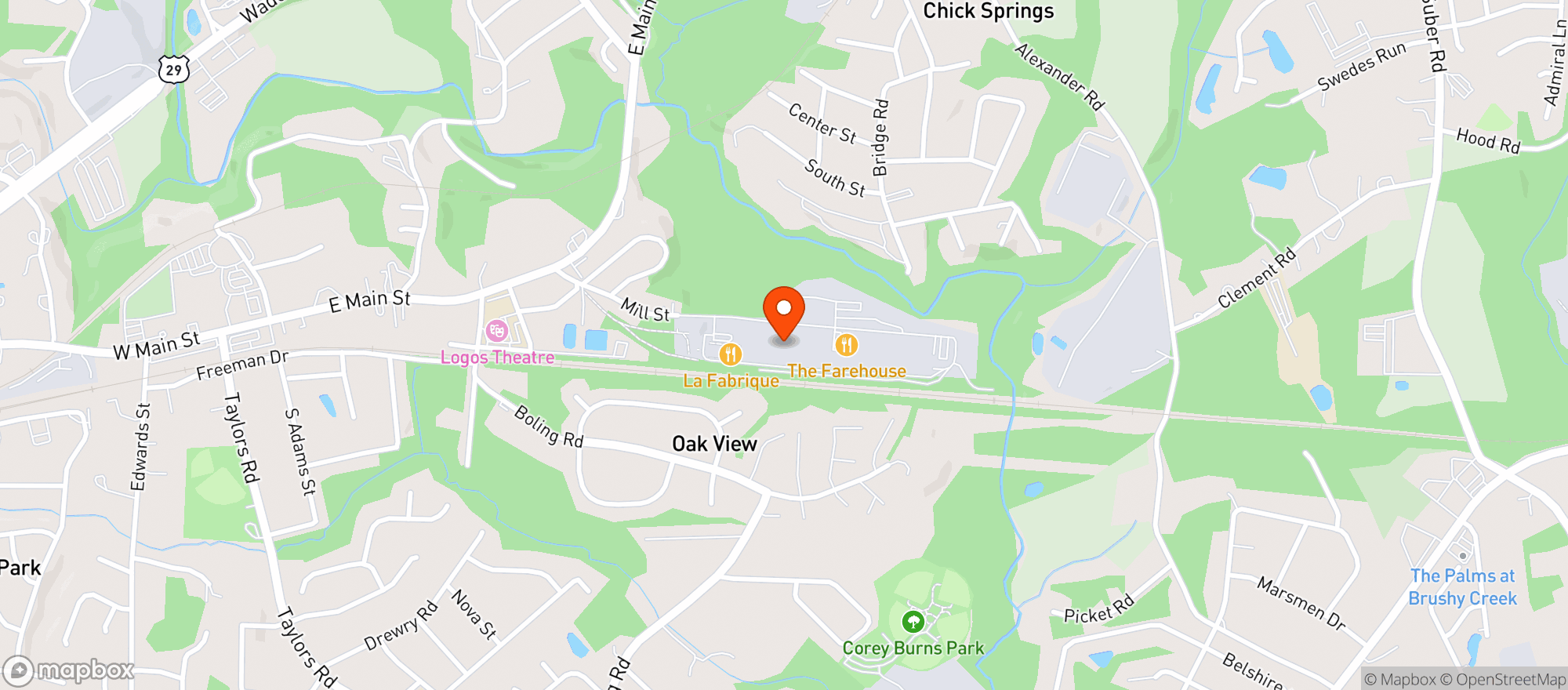 Map showing Pinky's Revenge & Game
