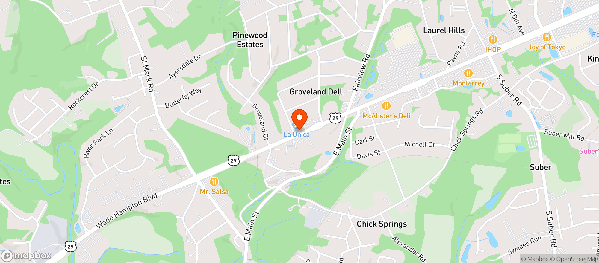 Map showing O Darbys Liquor Barn