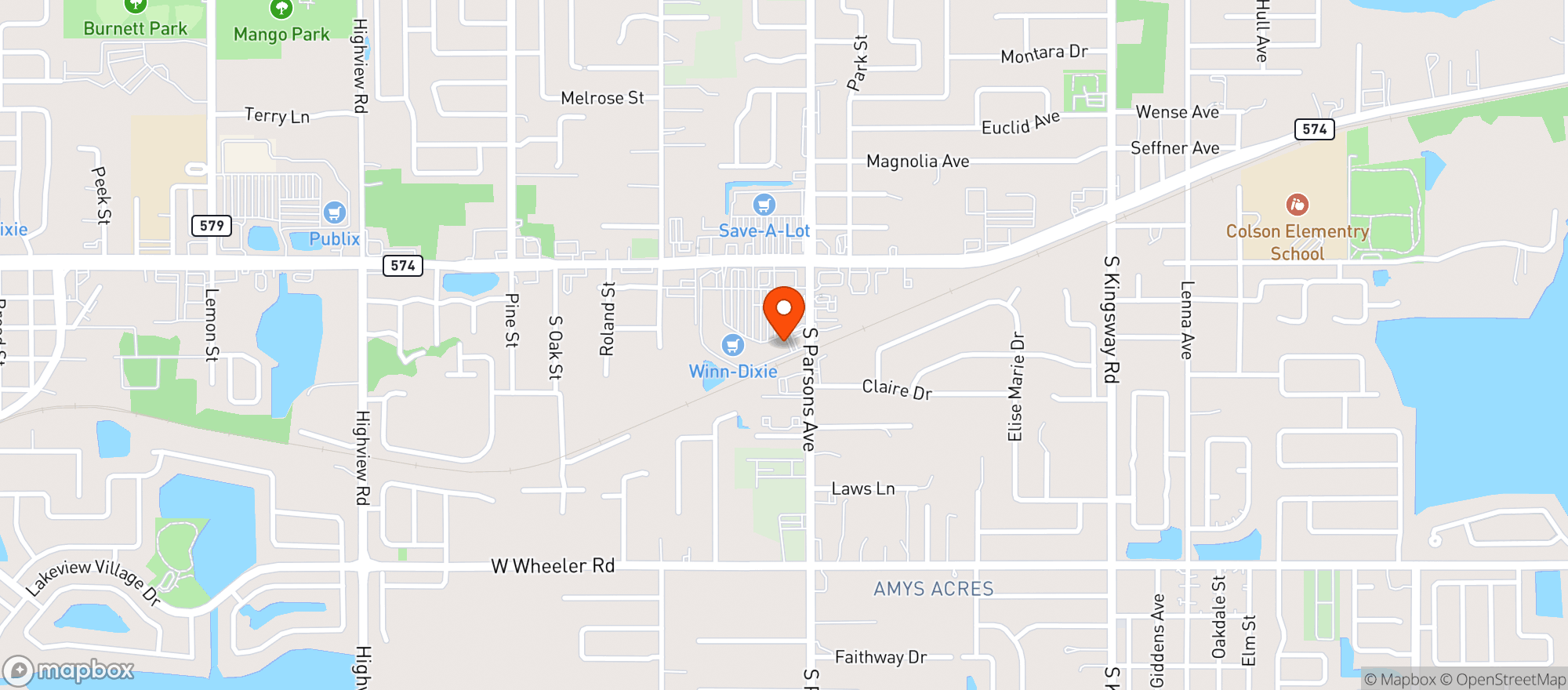 Map showing Breakers Bar Of Seffner