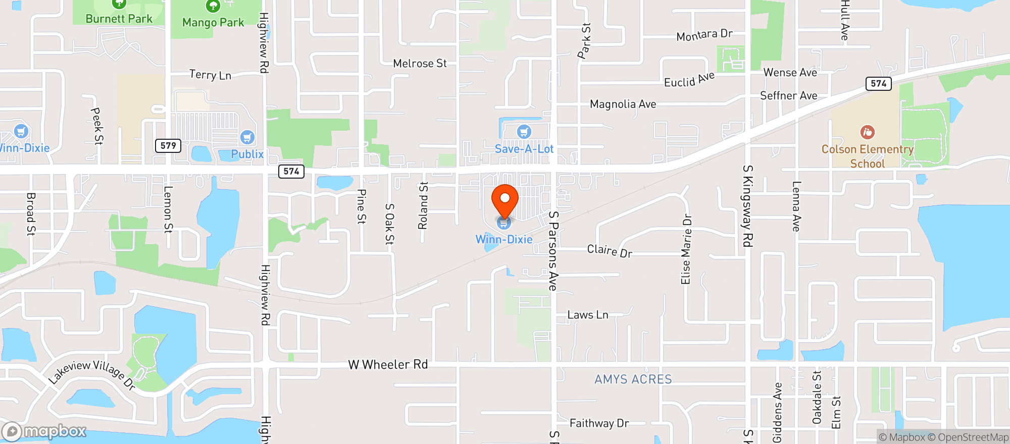 Map showing Winn Dixie