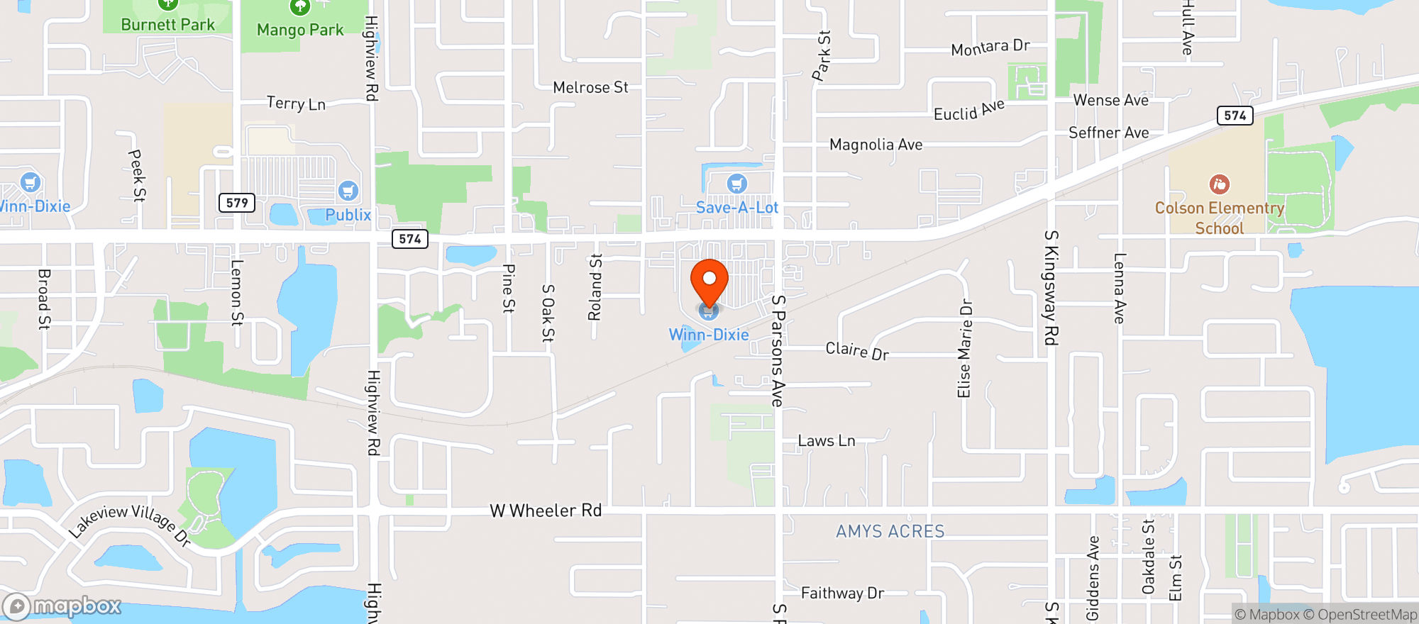 Map showing Winn Dixie 2454