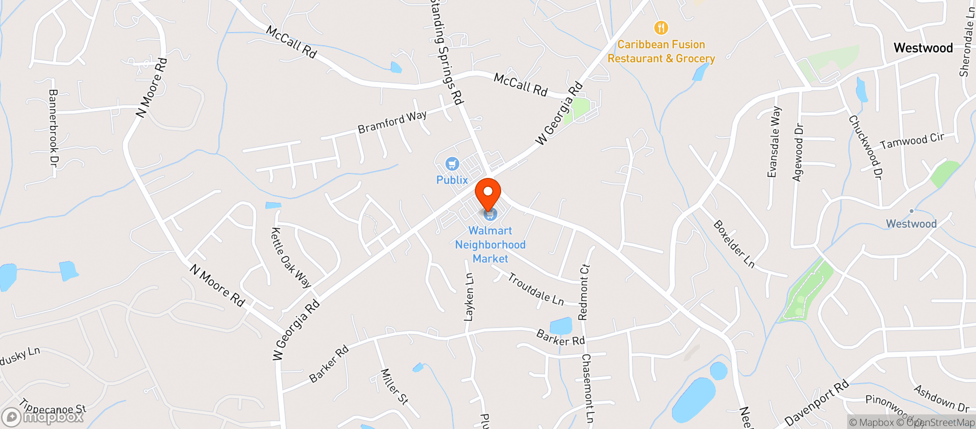 Map showing Walmart Neighborhood Market