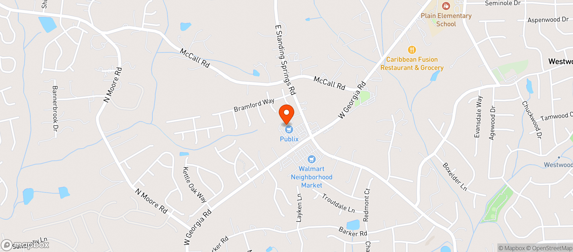 Map showing Publix