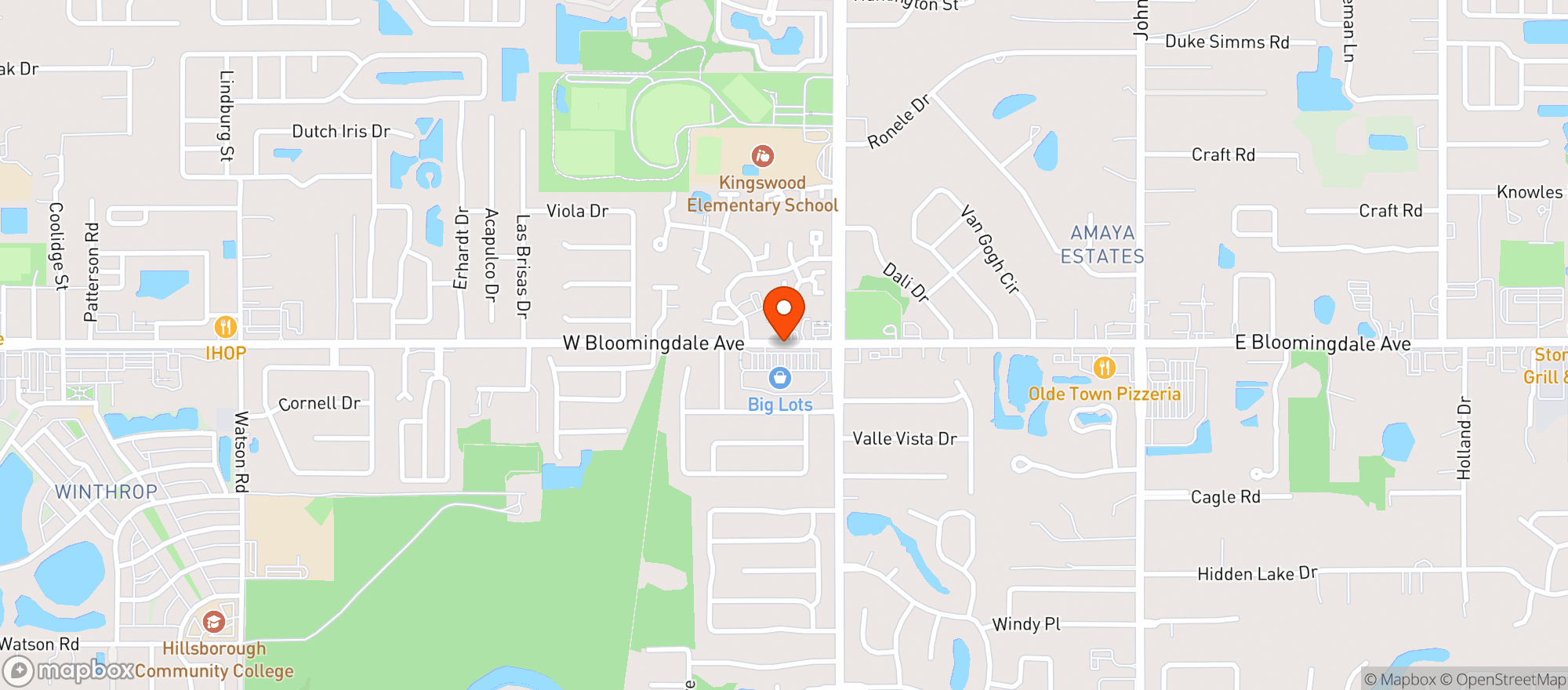 Map showing Bloomingdale Latin Market