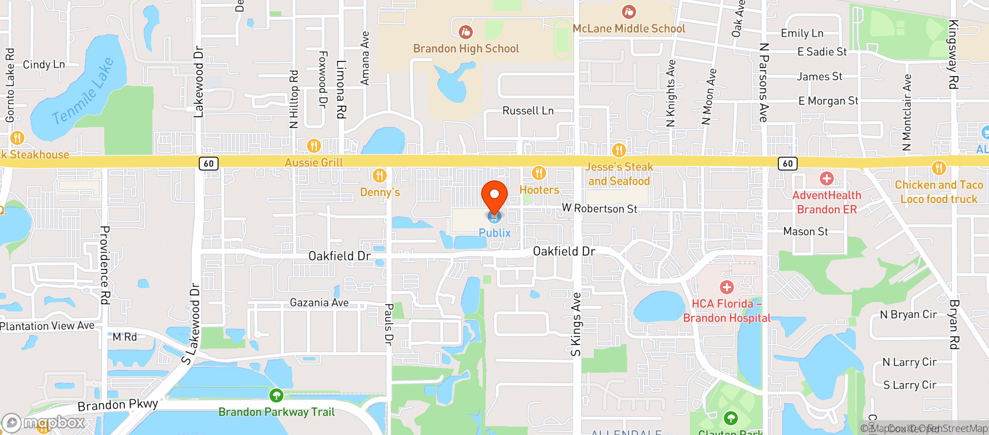 Map showing Publix