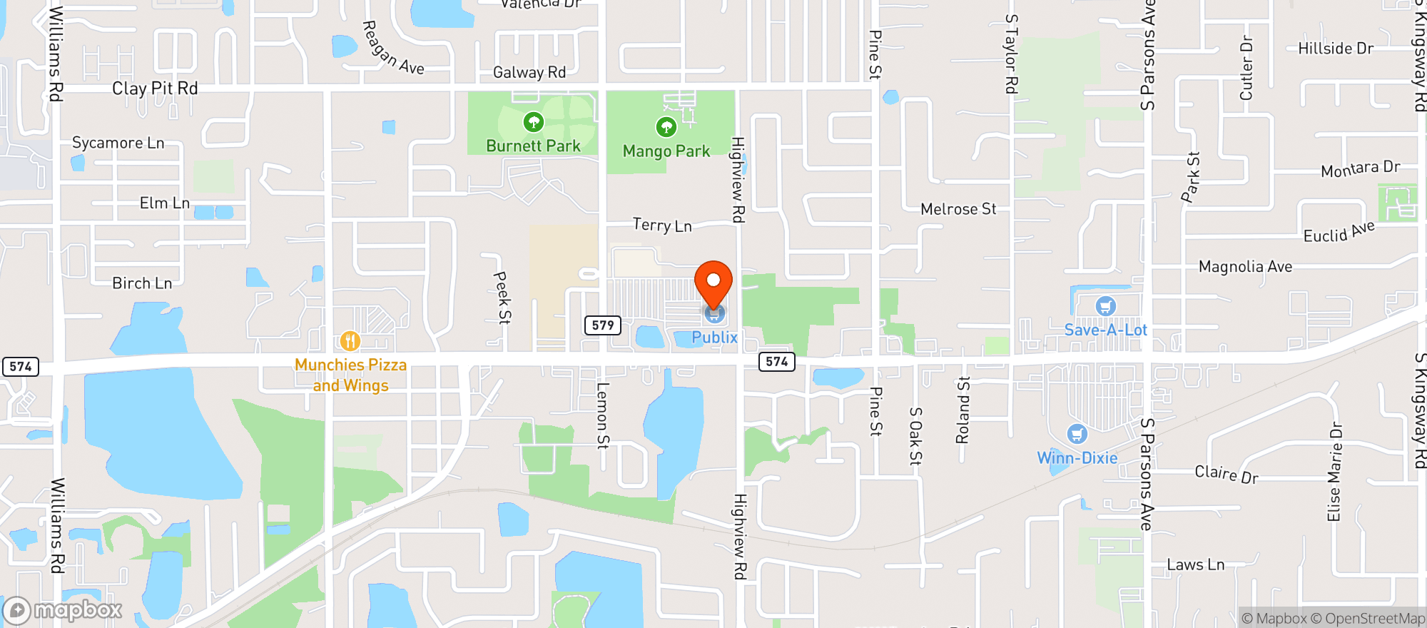 Map showing Publix