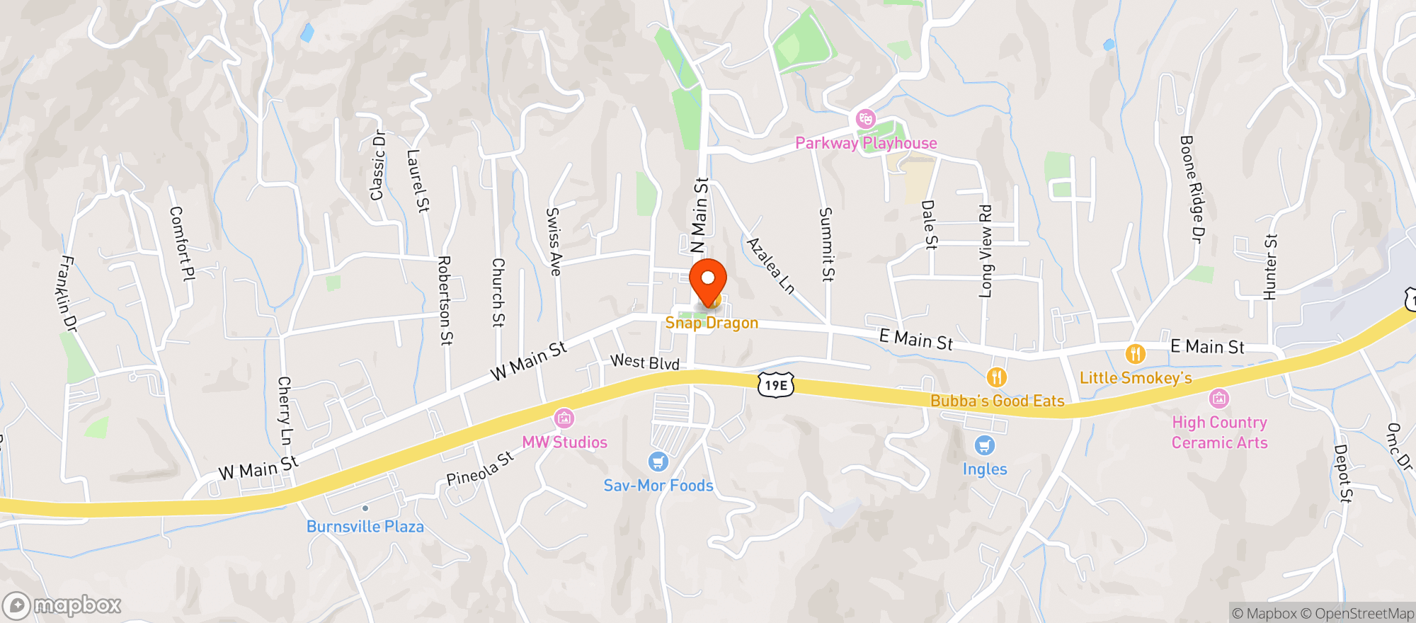 Map showing Garden Deli Restaurant