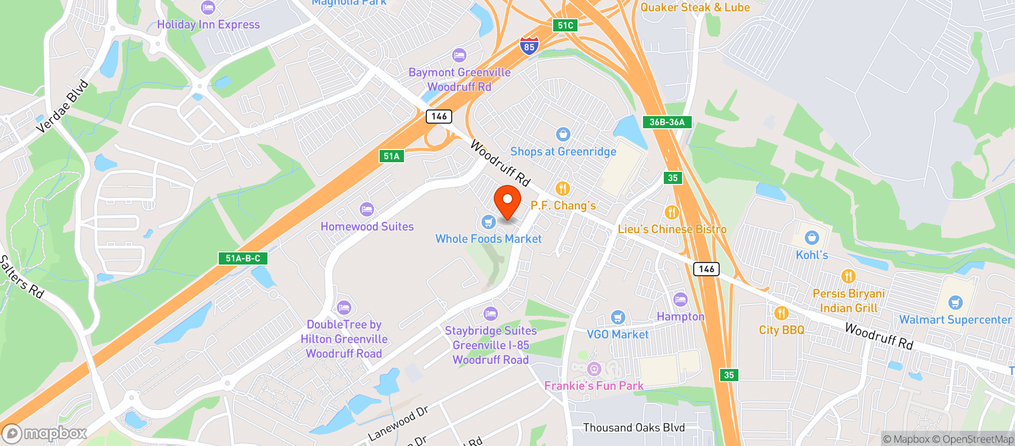 Map showing Whole Foods Market