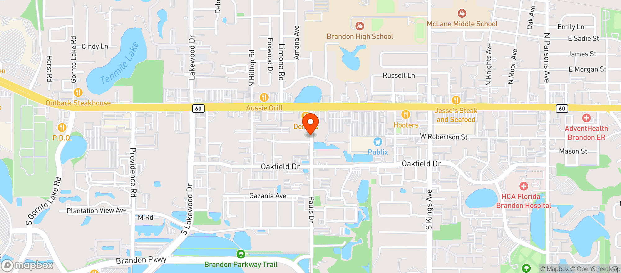 Map showing Brandon Oriental Market 11286