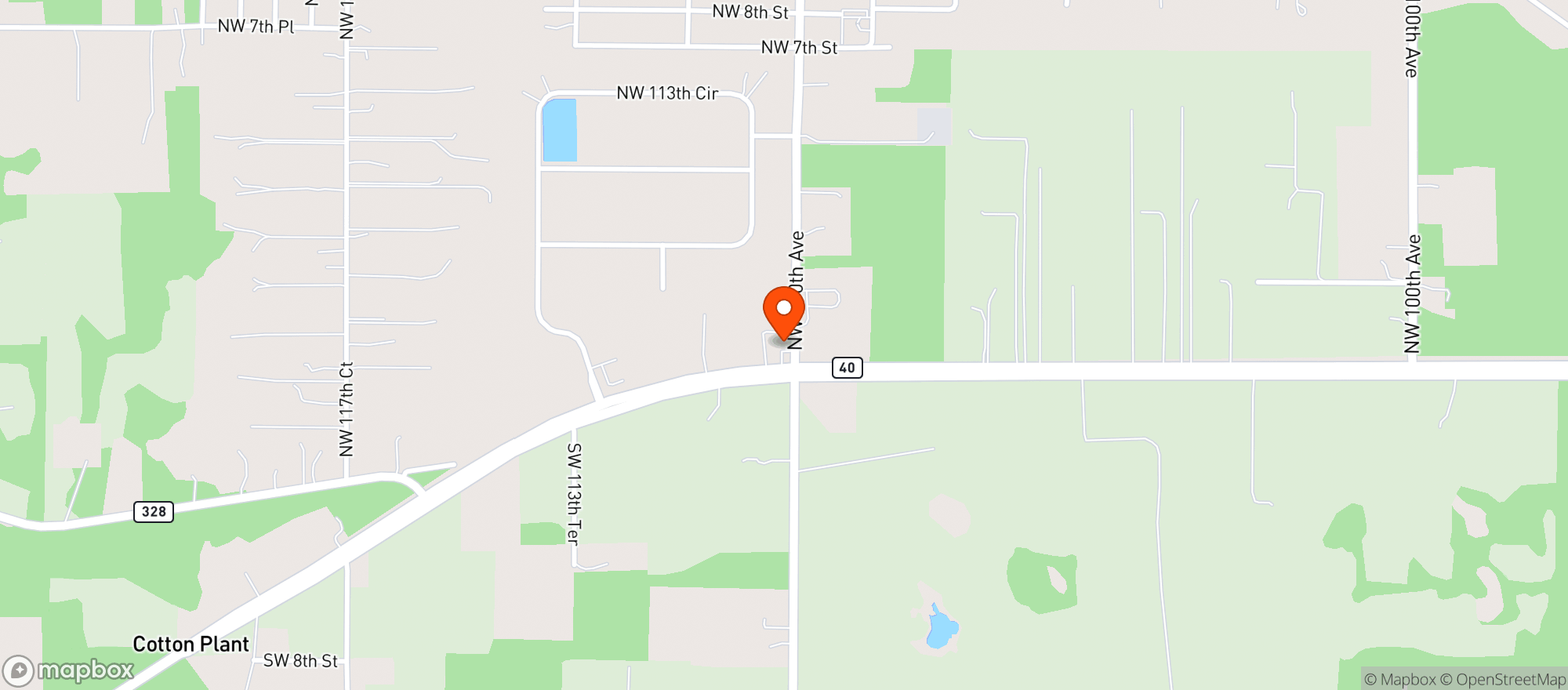 Map showing Hwy 40 Bp