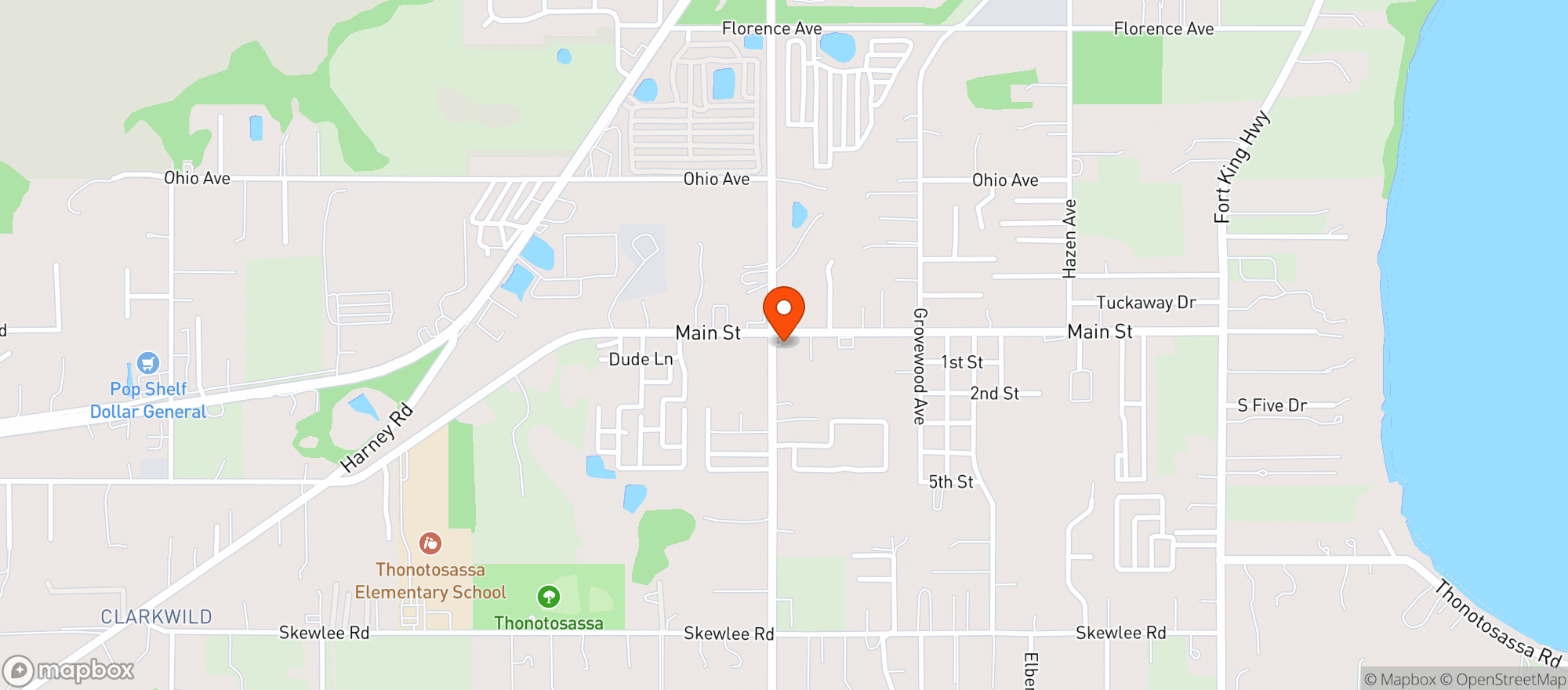 Map showing Circle K 7074