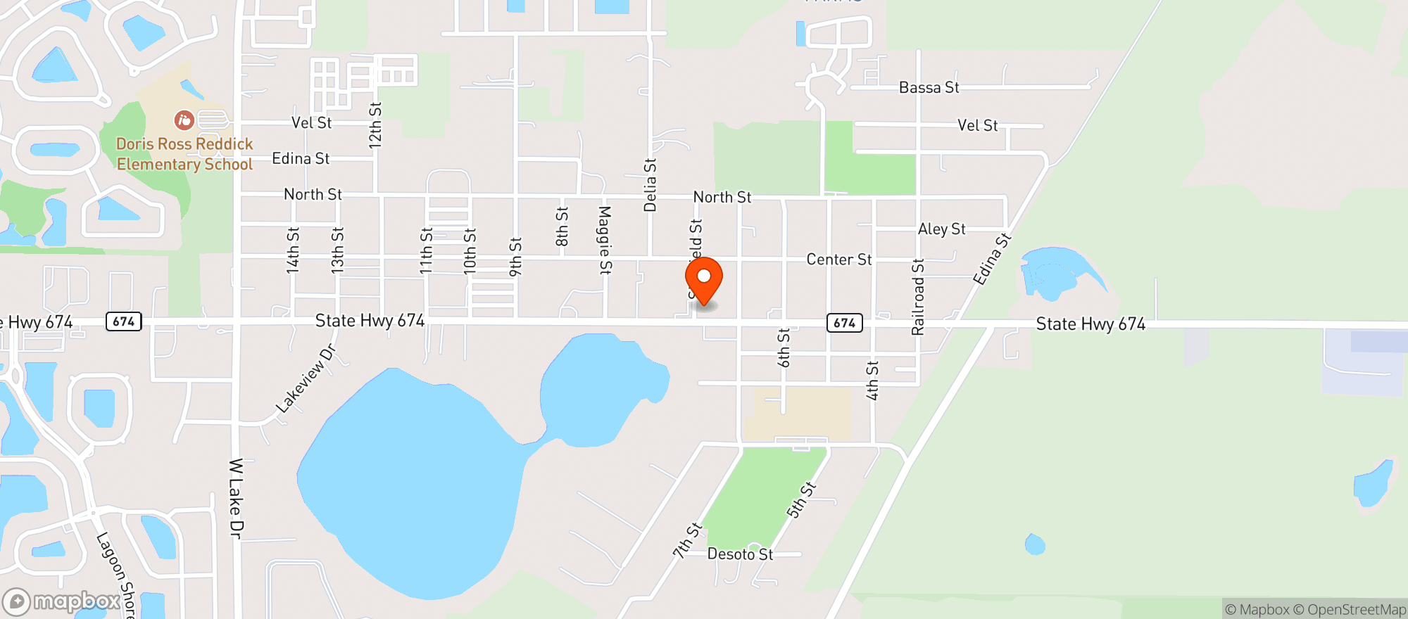 Map showing Los Primos Supermarket