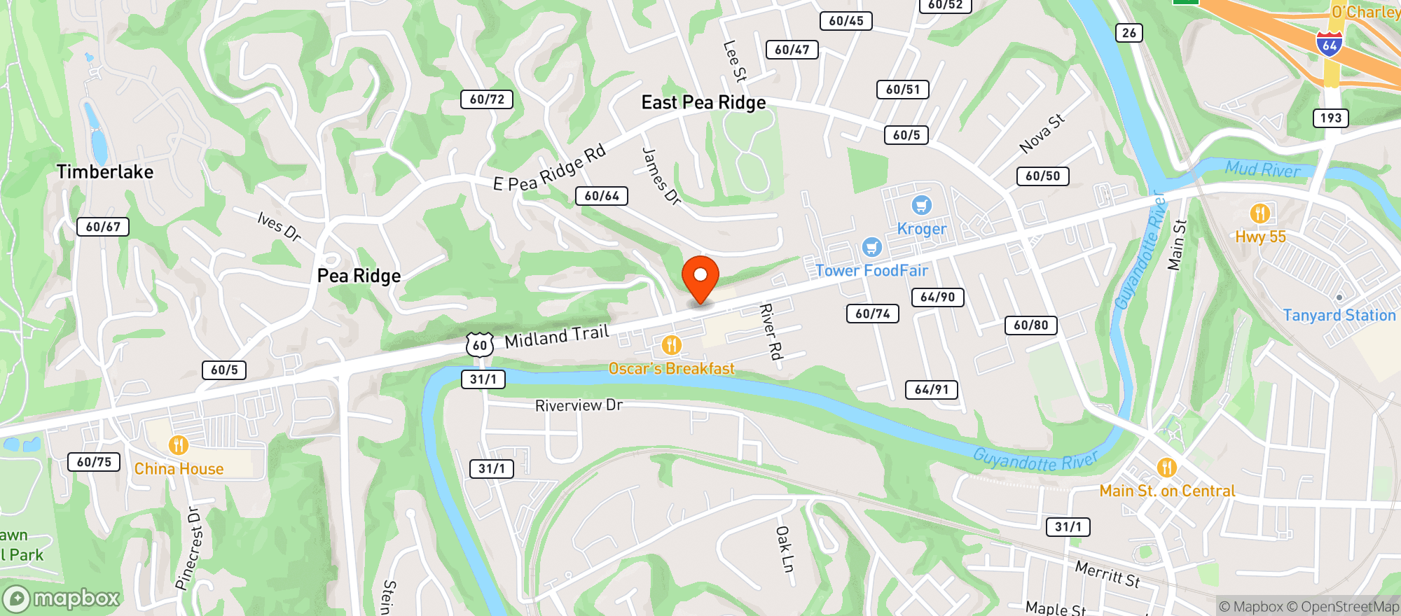 Map showing Ginas Lounge