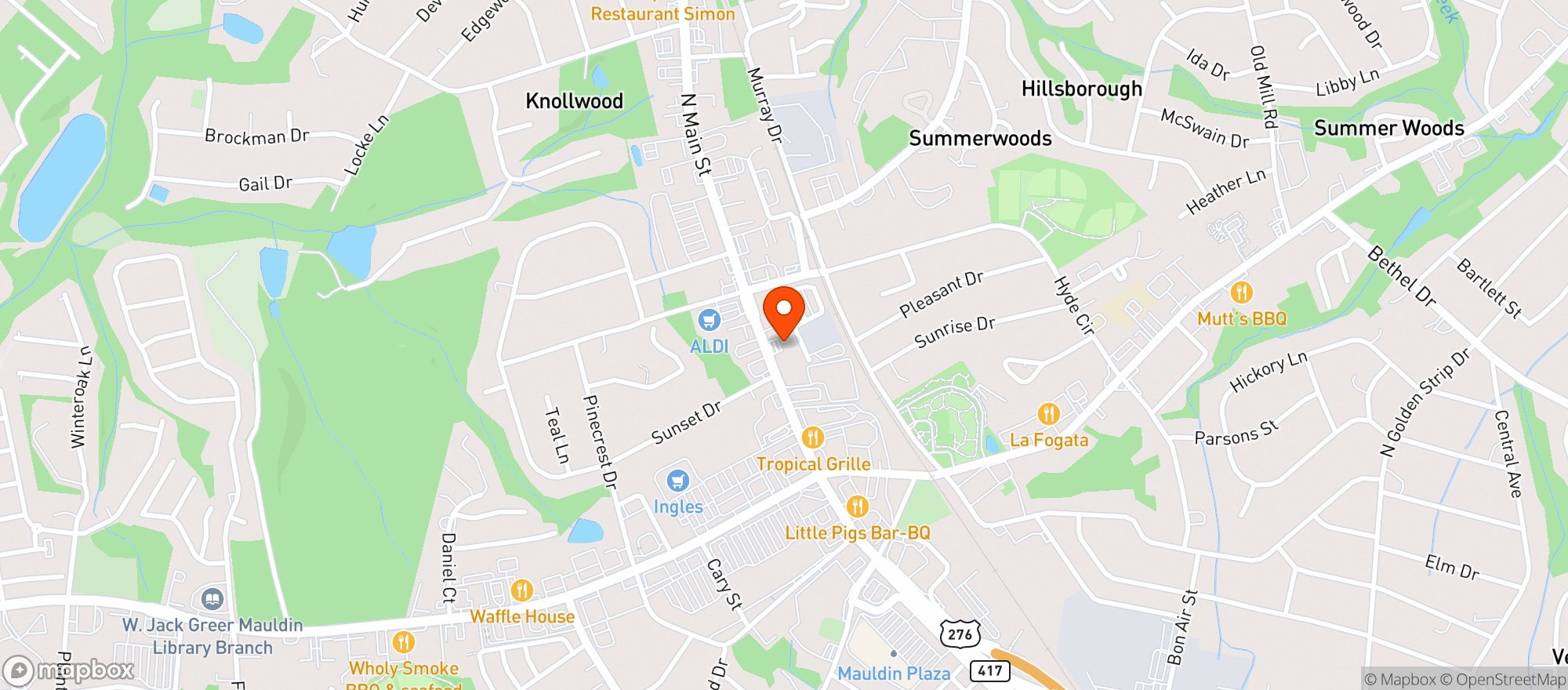 Map showing Yogi Food Store