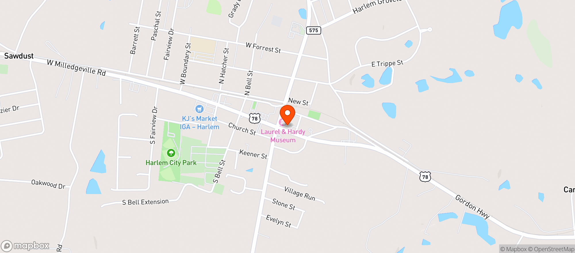 Map showing Harlem Express