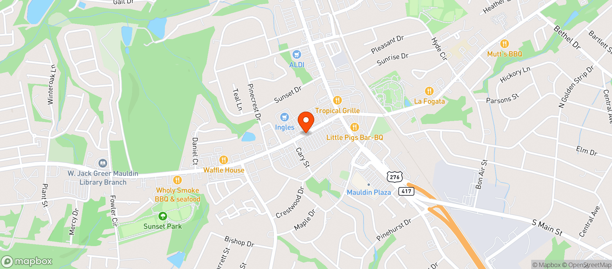 Map showing Publix Super Market