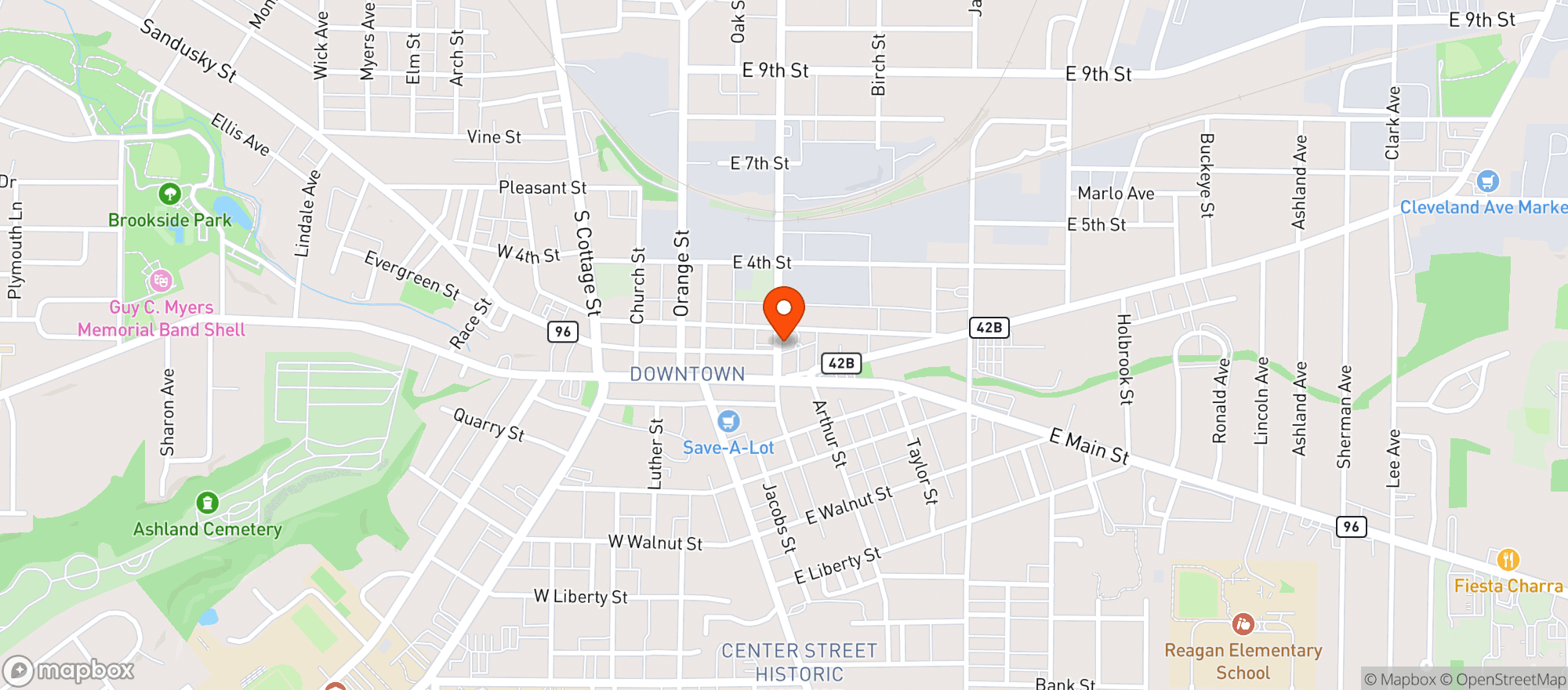 Map showing Joans Tavern