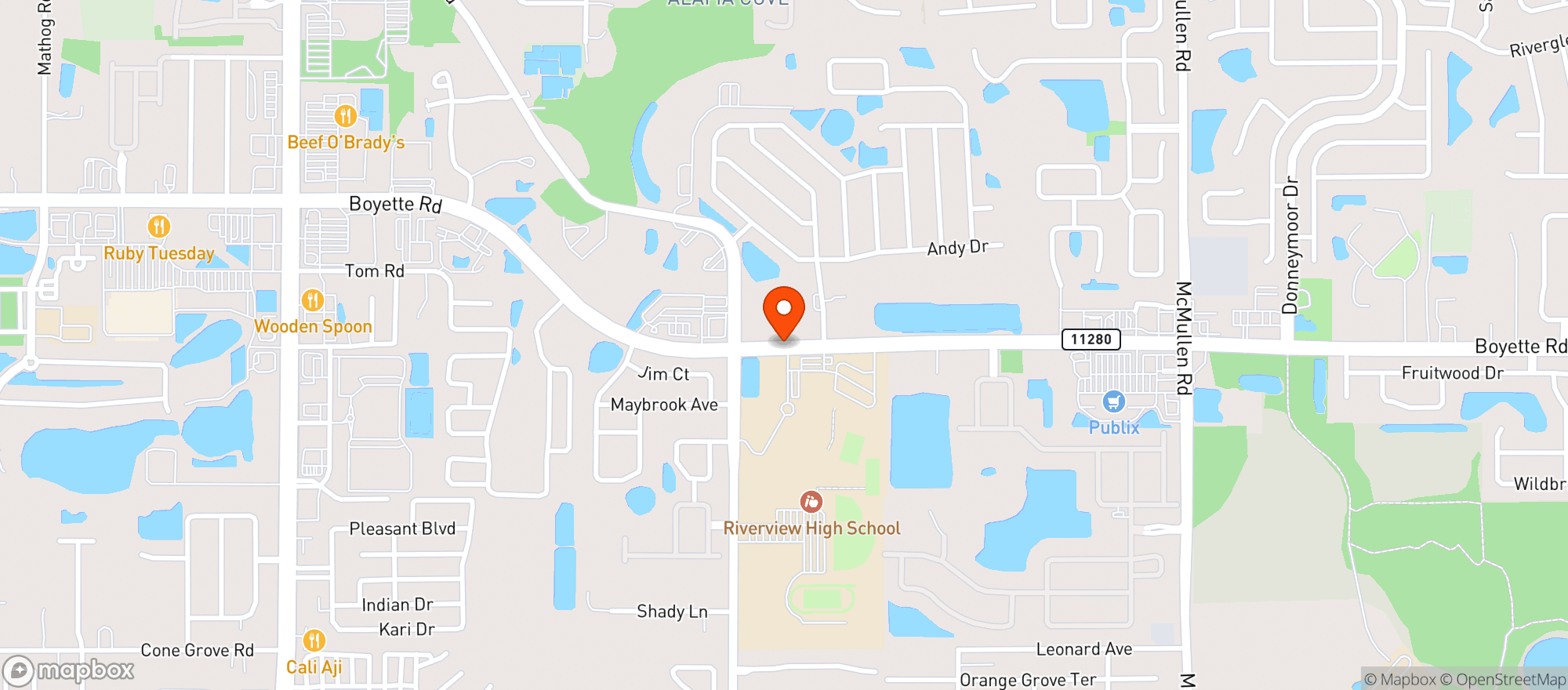 Map showing Natural Life CBD - Riverview