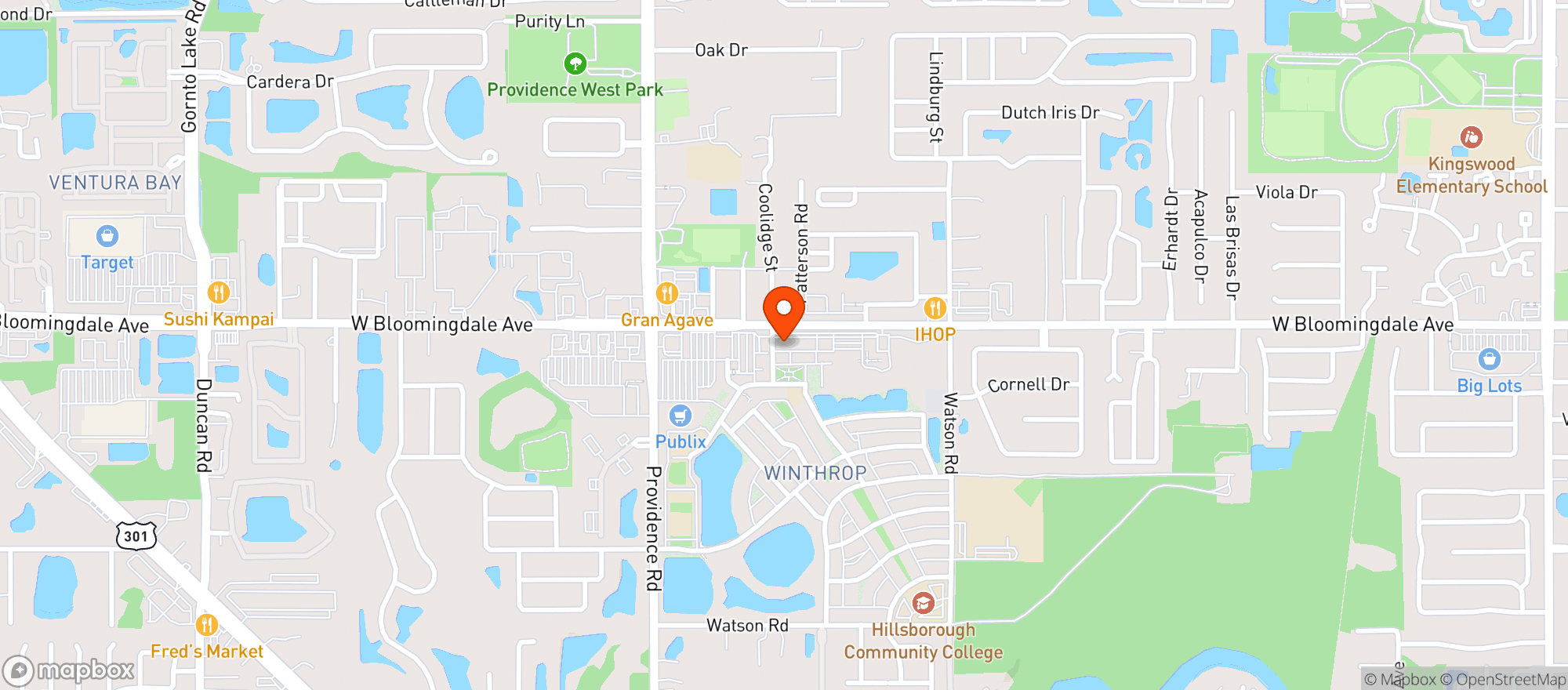 Map showing Donovans Steakhouse