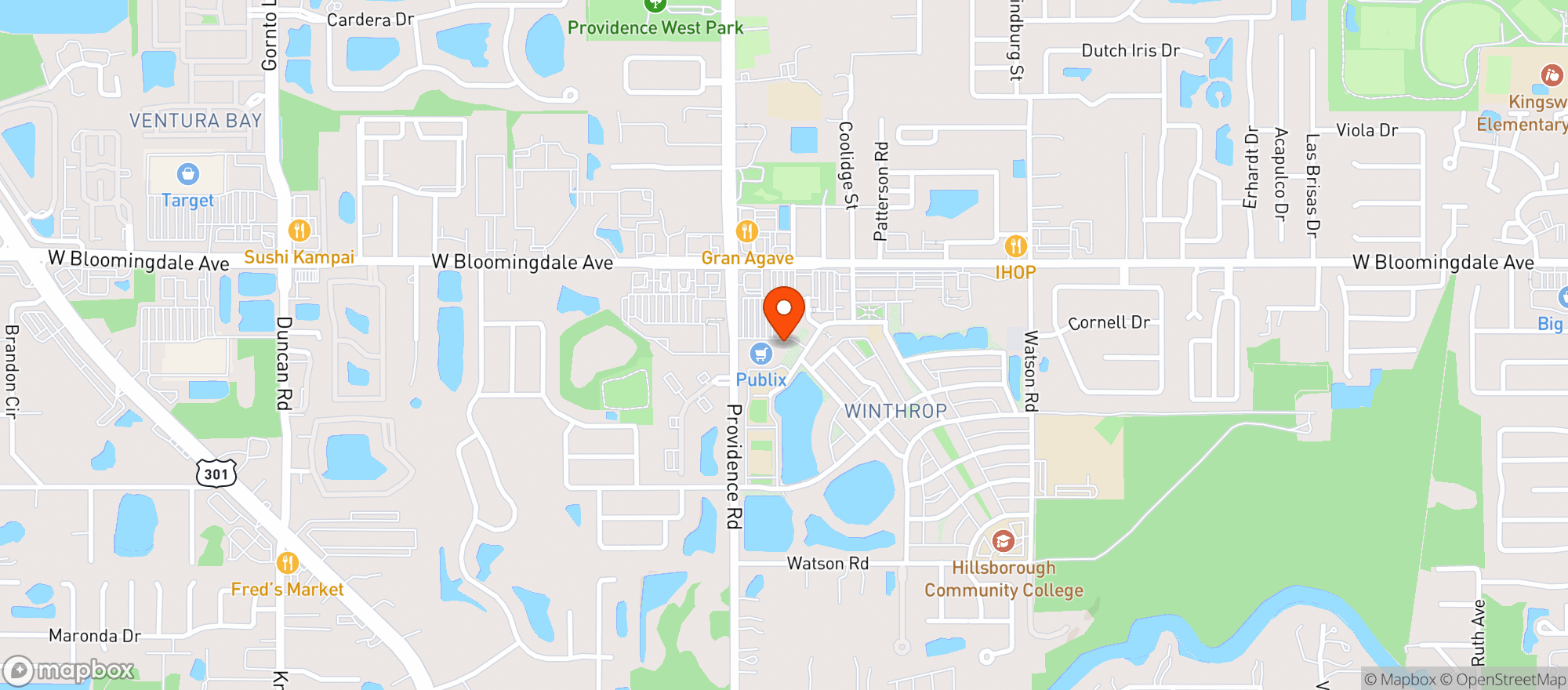 Map showing Winthrop Liquors 11323