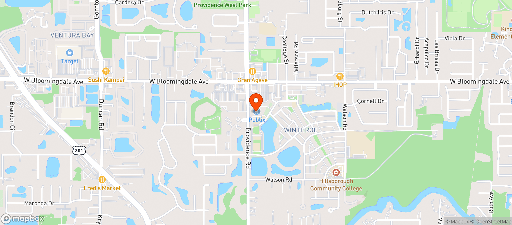 Map showing Publix