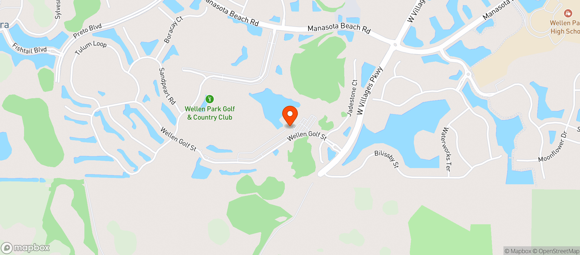 Map showing Wellen Park Golf & Country Club